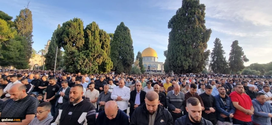نماز عید قربان در مسجدالاقصی با حضور گسترده 140 هزار نمازگزار فلسطینی+عکس 3