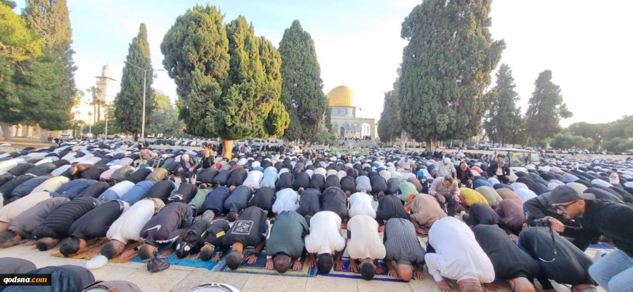 نماز عید قربان در مسجدالاقصی با حضور گسترده 140 هزار نمازگزار فلسطینی+عکس 5