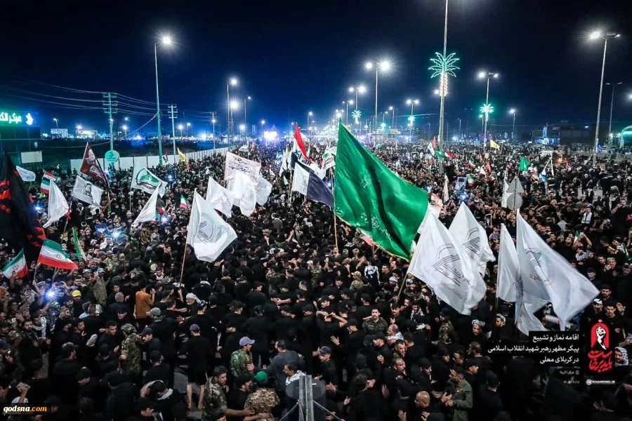 مشاهد من تشييع قائد الثورة الإسلامية الشهيد في كربلاء المقدسة عند العمود 1379 5