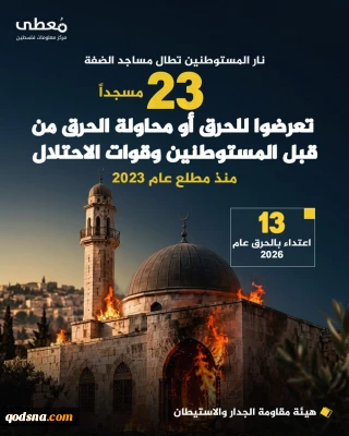 به آتش کشیده شدن 23 مسجد در کرانه باختری طی سه سال اخیر+ عکس