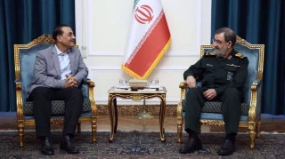 In a meeting with Asim Munir:

Iran’s national security chief says not a single particle of enriched uranium will go out
