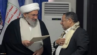 تسليم رسالة قائد أنصار الله اليمنية إلى الأمين العام لجمعية الدفاع عن الشعب الفلسطيني