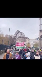 تظاهرات گسترده در شهر مالمو در سوئد در حمایت از غزه و فلسطین