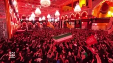 بدرقه تاریخی و باشکوه پیکر رهبر شهید انقلاب در حرم امام حسین علیه‌السلام